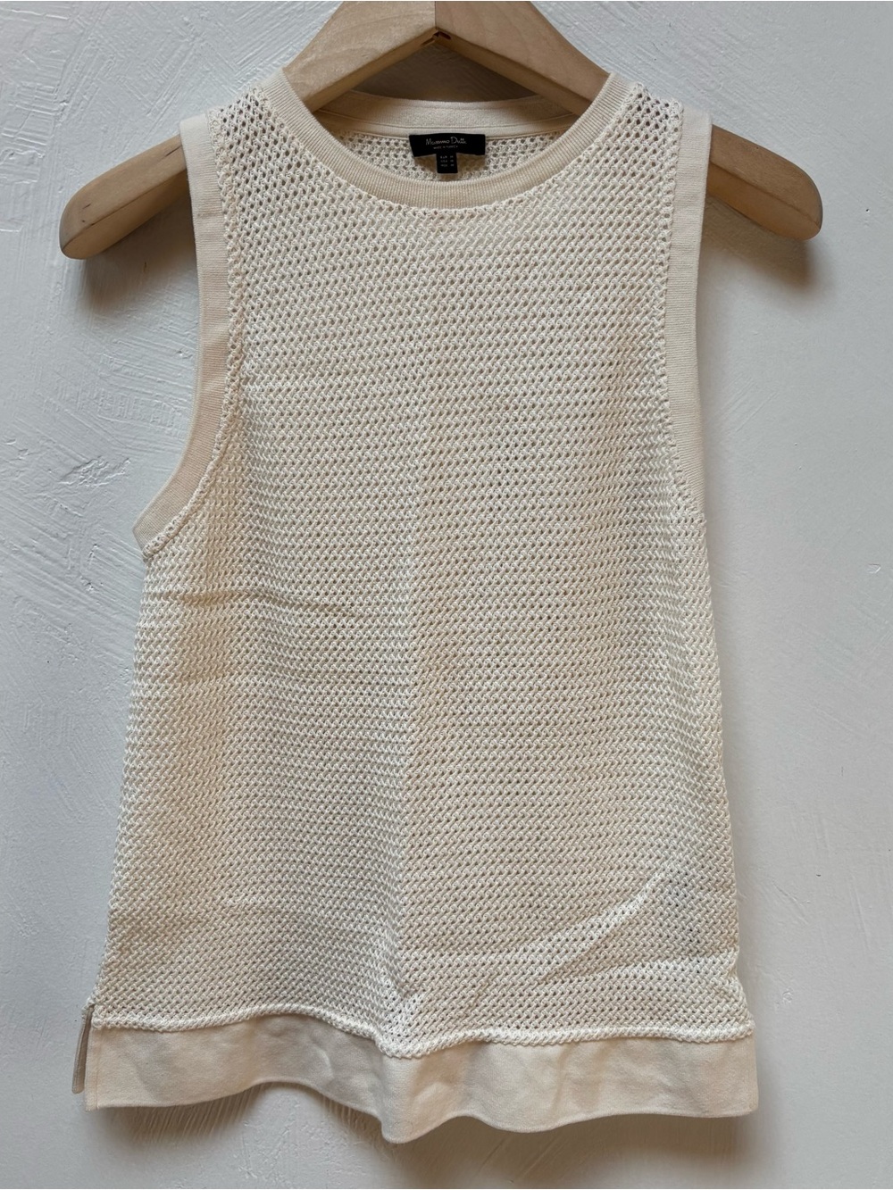 Massimo Dutti Off-White Knit Sleeveless Tank